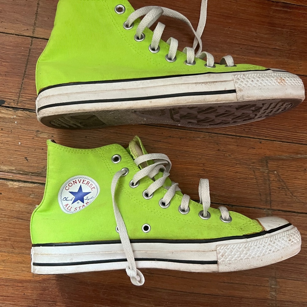 Vintage 2000s Converse Chuck 70 Canvas HighTop Sneaker-Lime Green-Unisex 9W/7.5M